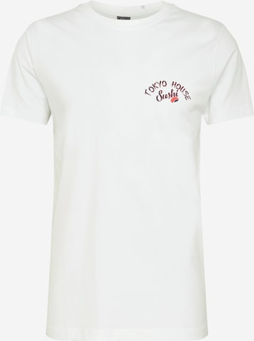 Mister Tee T-shirt 'Tokyo House Sushi' i vit: framsida