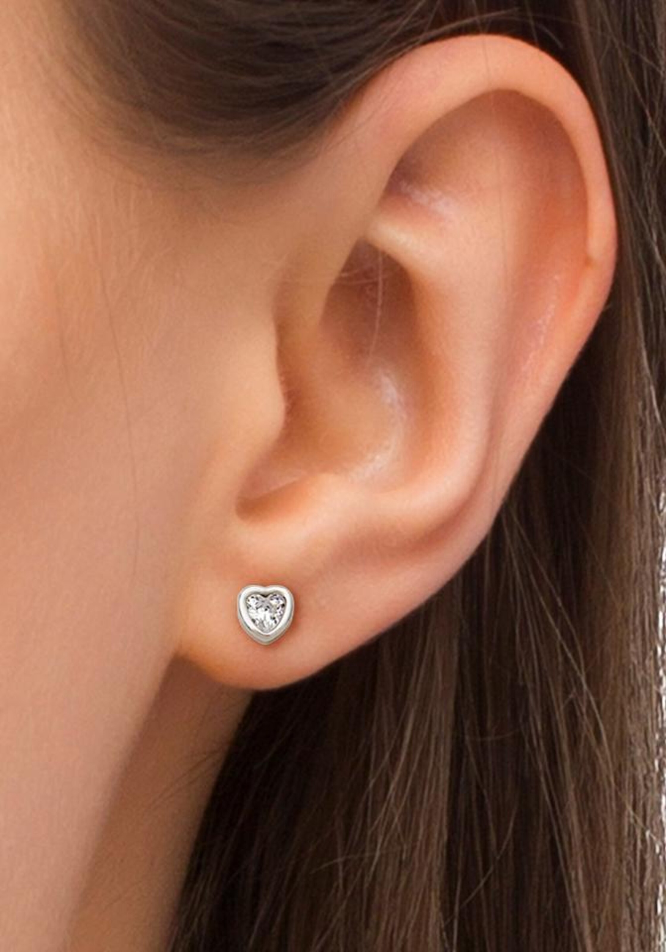 AMOR Ohrstecker 'Herzen' in Silber