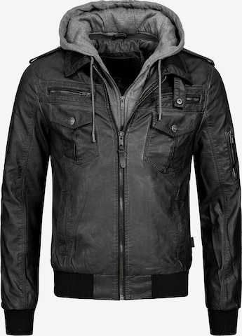 INDICODE JEANS Between-Season Jacket 'Aaron' in Black: front