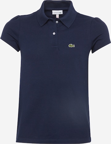 LACOSTE Tričko 'GIRL SHORT SLEEVED RIBBED COLLAR' – modrá: přední strana