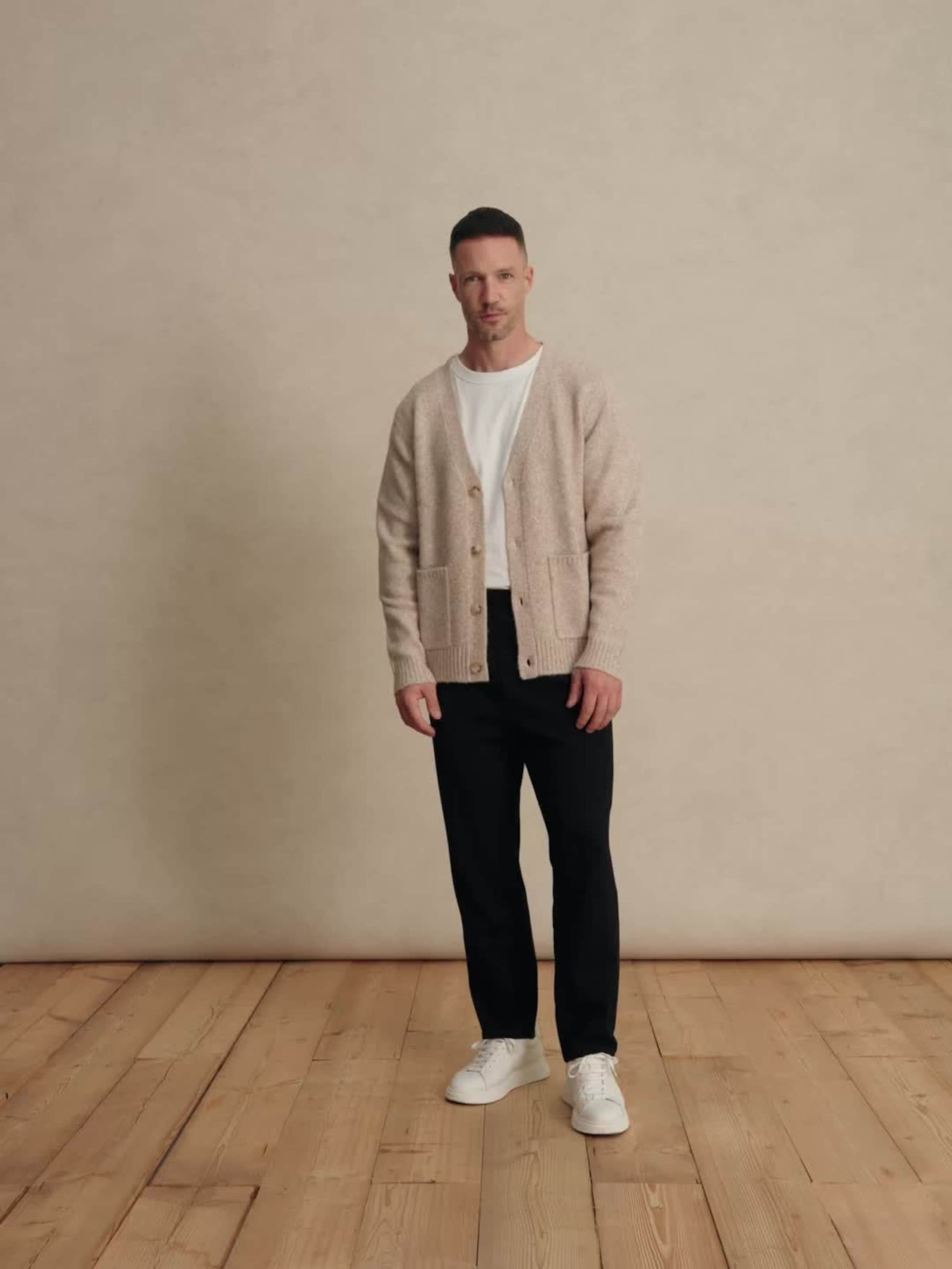 DAN FOX APPAREL Knit Cardigan 'Maxim' in Off White | ABOUT YOU
