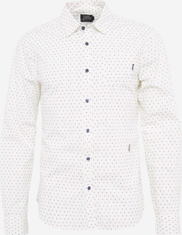 SCOTCH & SODA Slim fit Overhemd 'Ams Blauw' in Wit: voorkant