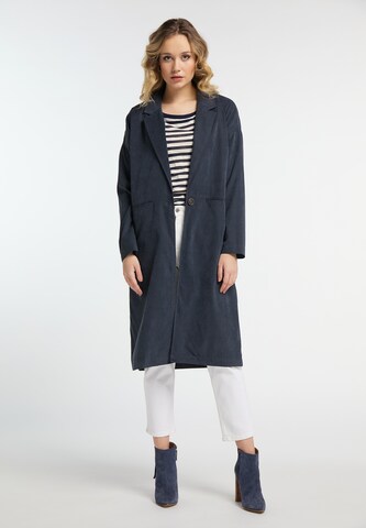 DREIMASTER Between-Seasons Coat in Blue: front