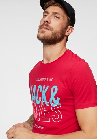 JACK & JONES Shirt 'KOMPO TEE' in Red