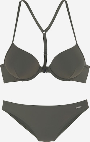 BRUNO BANANI Push-up Bikini | zelena barva: sprednja stran