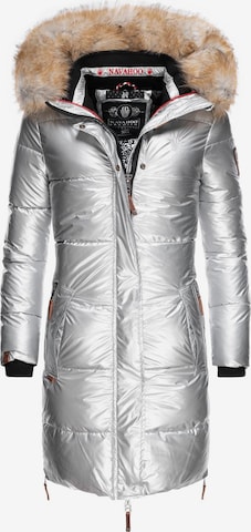 NAVAHOO Χειμερινό παλτό 'Halina' σε ασημί: μπροστά