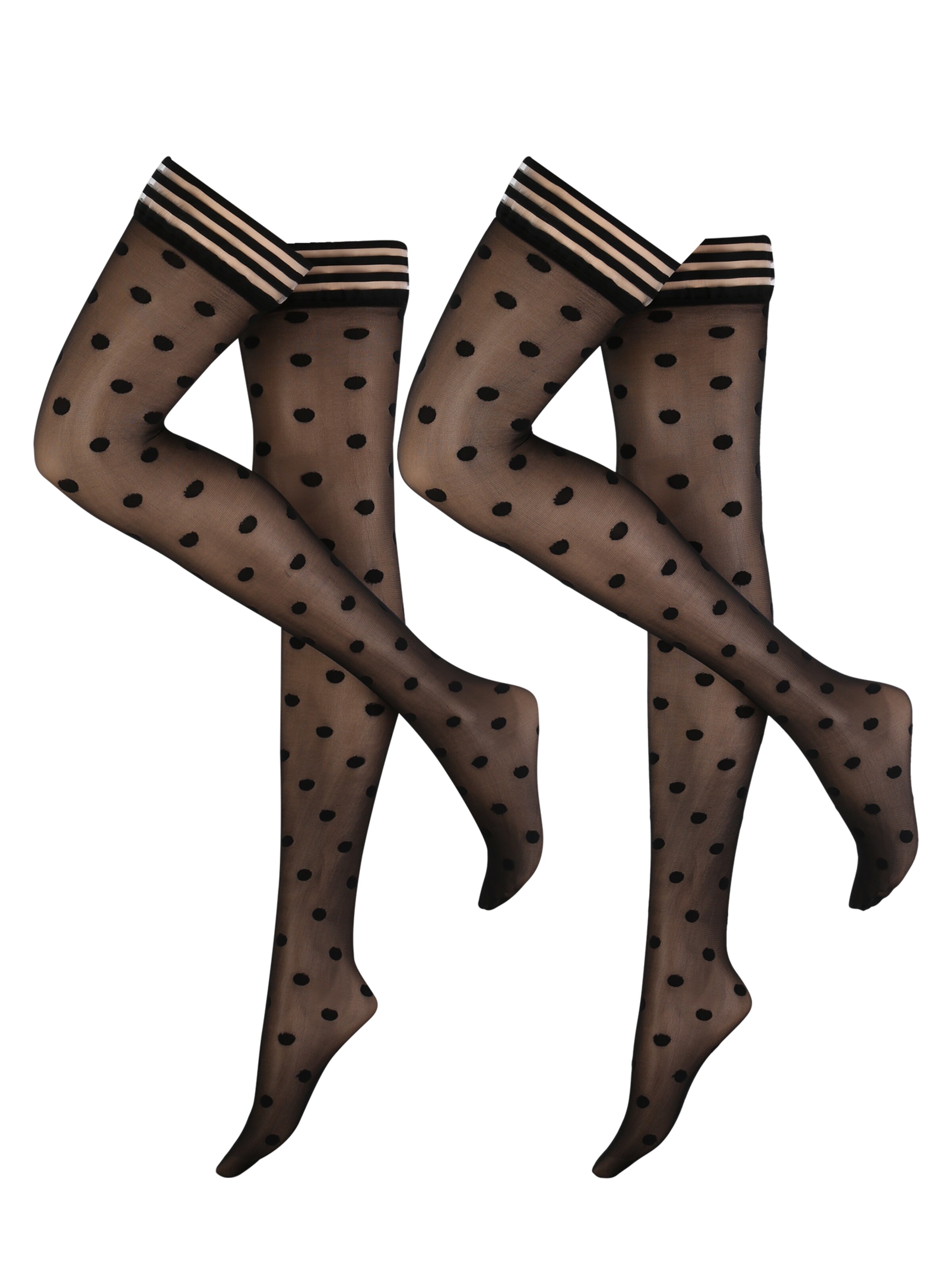 Hunkemöller - Overknee kousen 'ST AK 30DEN Romantic Dot' in de kleur Zwart