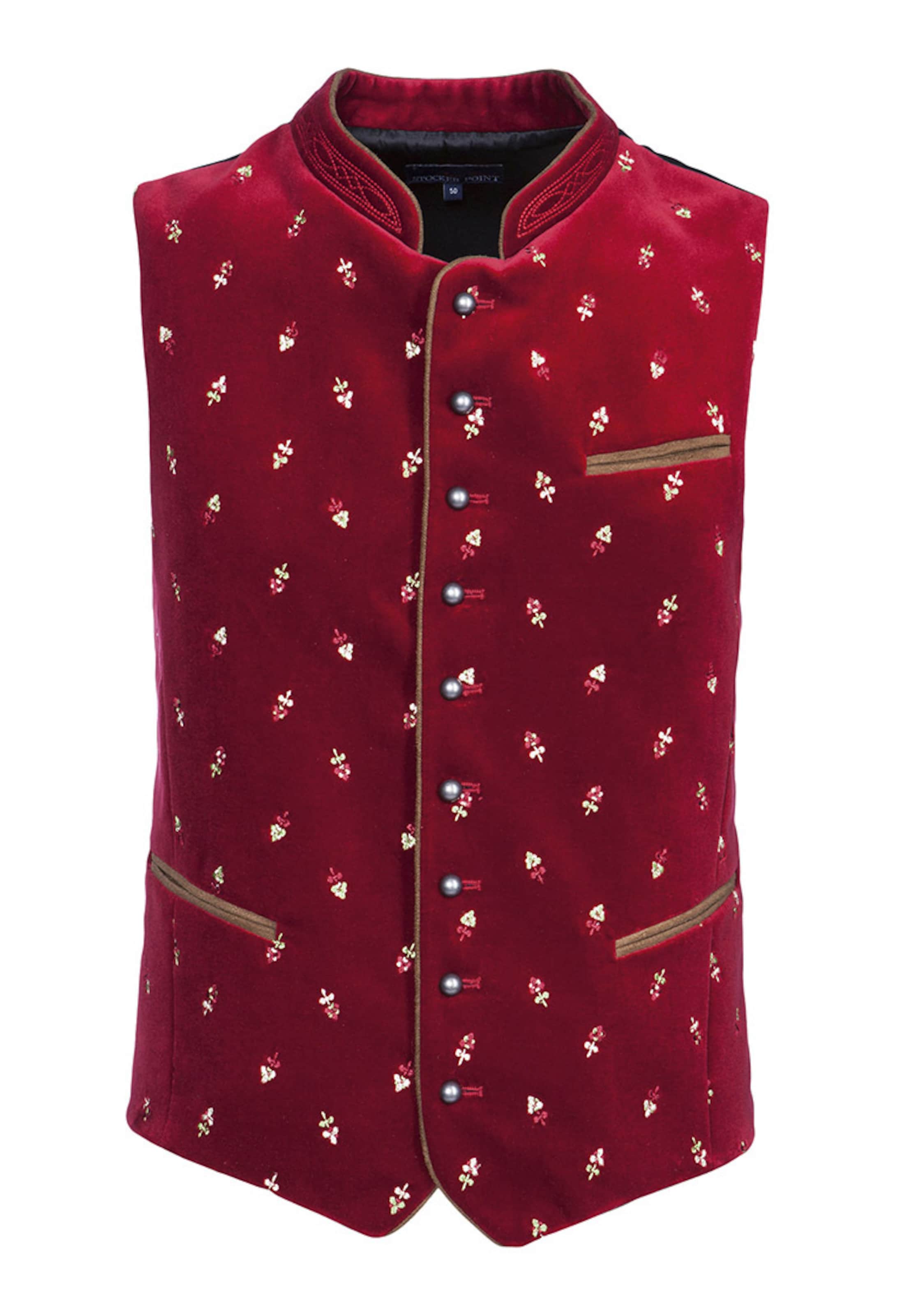 STOCKERPOINT Rahvuslik vest 'Calzado', värv punane: eest vaates