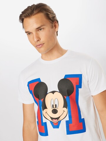 Coupe regular T-Shirt 'Mickey Mouse' Mister Tee en blanc