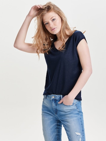 T-shirt 'ONLSilvery' ONLY en bleu : devant