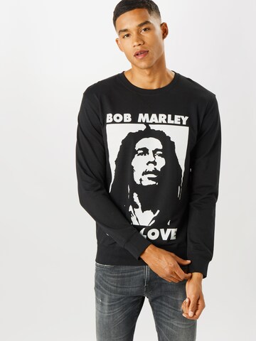 Mister TeeSweater majica 'Bob Marley One Love' - crna boja: prednji dio