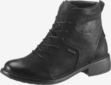 JOSEF SEIBEL Lace-Up Ankle Boots 'Selena' in Black: front
