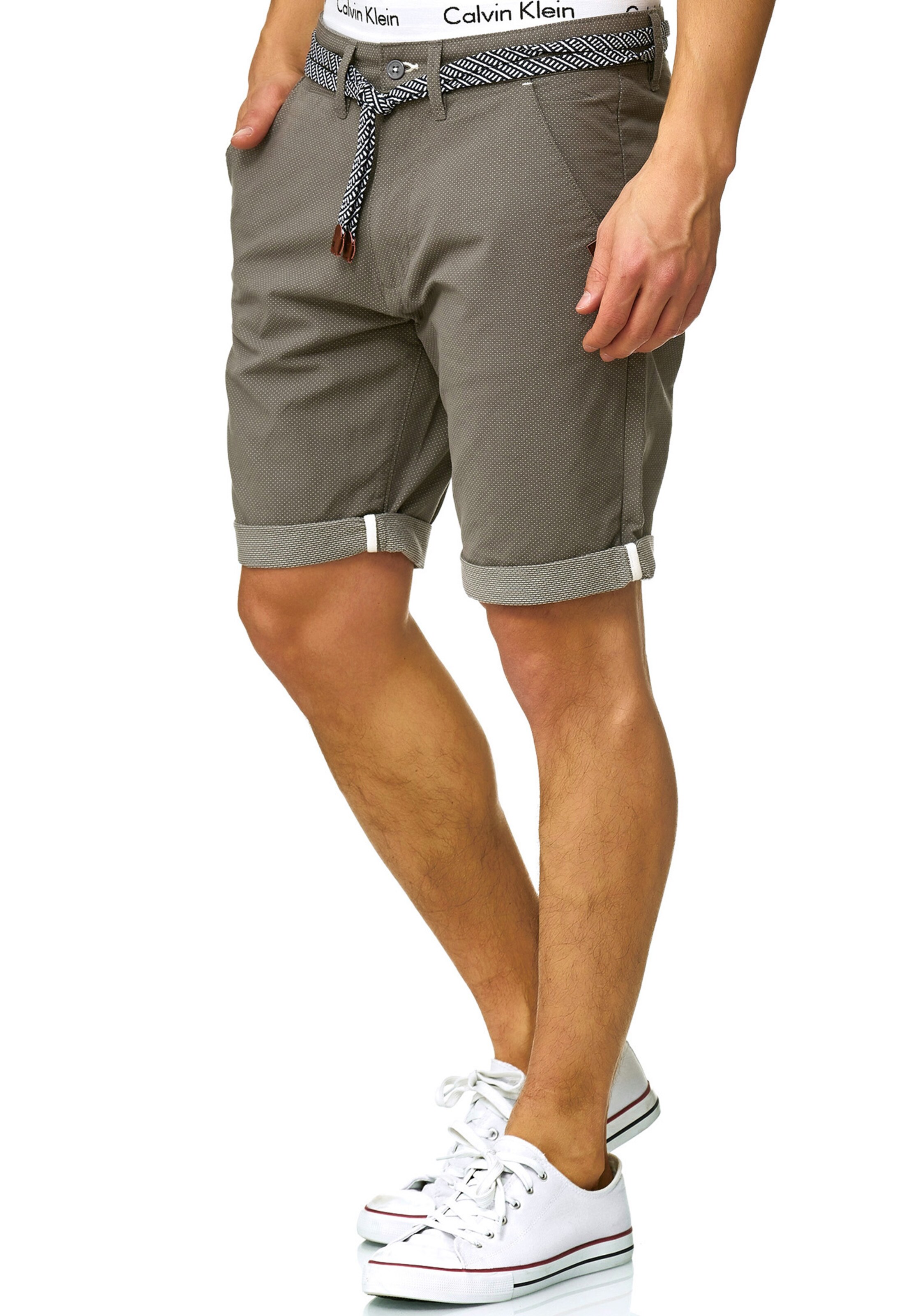 INDICODE JEANS Regular Shorts 'Acton' in Grau: Vorderseite