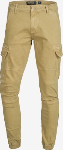 INDICODE JEANS Tapered Cargohose 'August' in Beige: predná strana