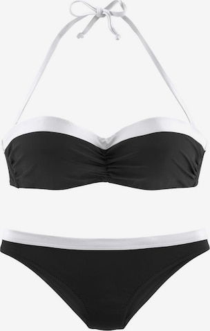 LASCANA Bandeau Bikini w kolorze czarny: przód