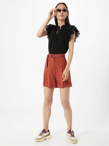 Soft Rebels Wide leg Pleat-front trousers 'Katrina' in Red