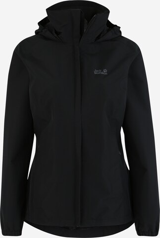 JACK WOLFSKIN Outdoor Jacket 'Stormy Point' in Black: front