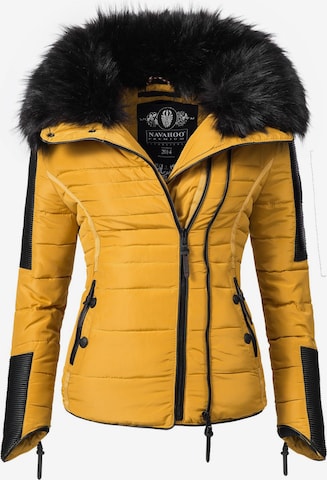 NAVAHOO Winter Jacket 'Yuki ' in Yellow: front