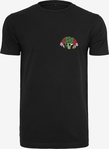 Mister Tee Shirt 'Broccoli' in Zwart: voorkant