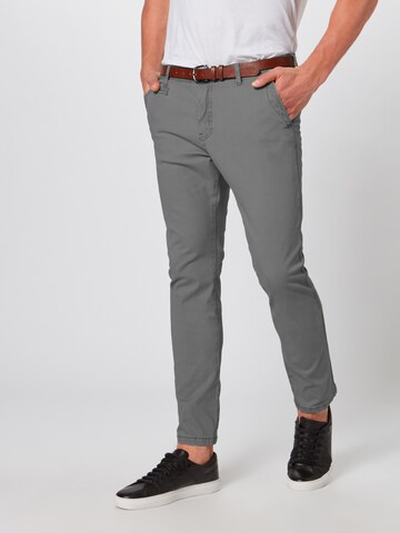 INDICODE JEANS Regular Chino 'Nelson' in Grijs: voorkant