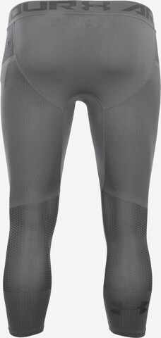 UNDER ARMOUR Skinny Workout Pants 'Threadborne' in Grey: back