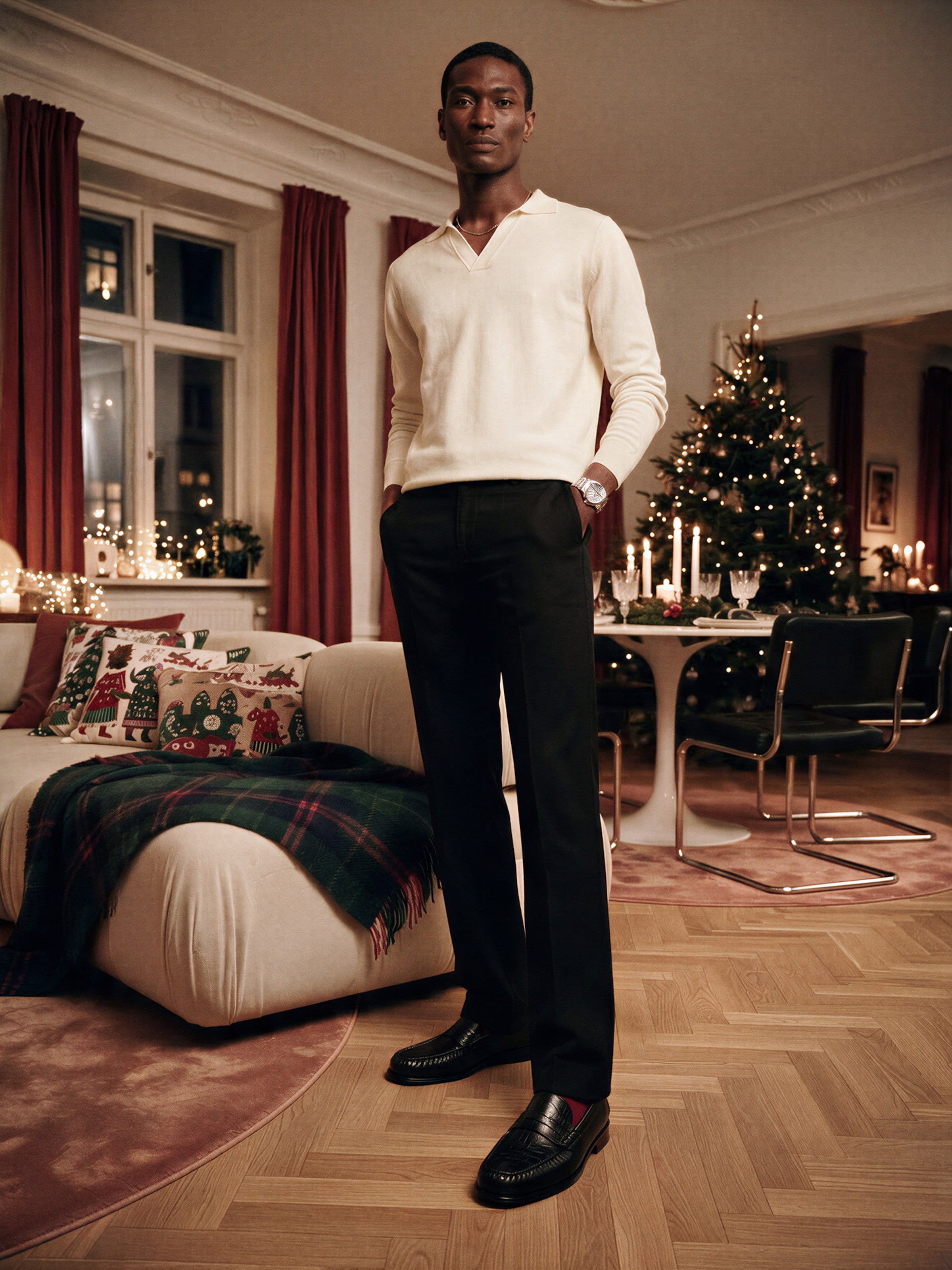The AY Style Edit - Sophisticated Cream Polo & Black Trousers Look