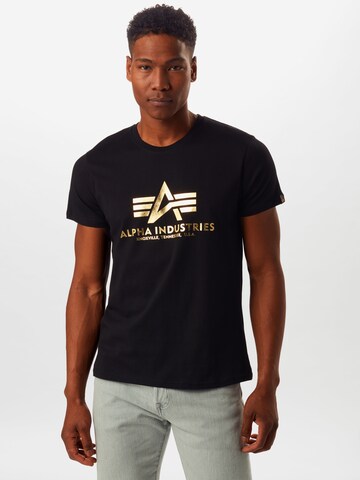 ALPHA INDUSTRIES Regular Fit T-Shirt in Schwarz: predná strana