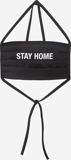 Mister Tee Stoffmaske 'Stay Home' in schwarz / weiß, Produktansicht