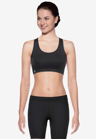 Athlecia Bustier Sports-BH 'Dahlia Seamless' i sort: forside