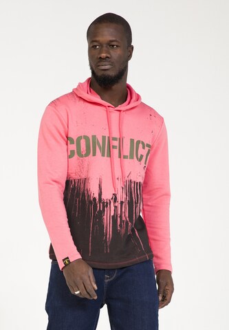 Sweat-shirt PLUS EIGHTEEN en rose : devant