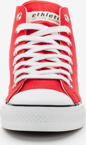 Ethletic High-Top Sneakers in Red