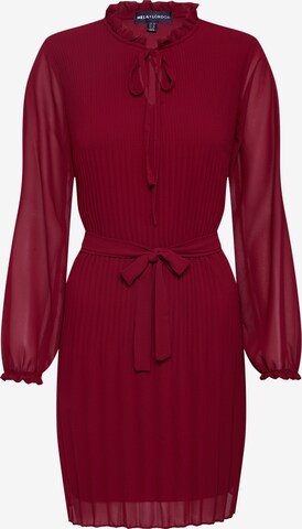 Mela London Dress 'LONG SLEEVE PLEATED BELTED DRESS' in Red: front