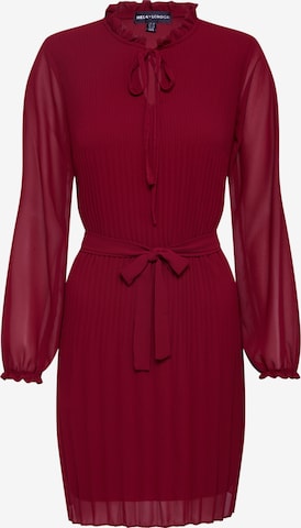 Rochie 'LONG SLEEVE PLEATED BELTED DRESS' de la Mela London pe roșu: față