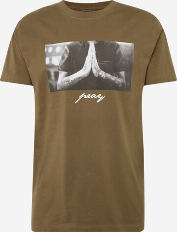 Mister Tee - Camiseta 'Pray' en marrón: frente