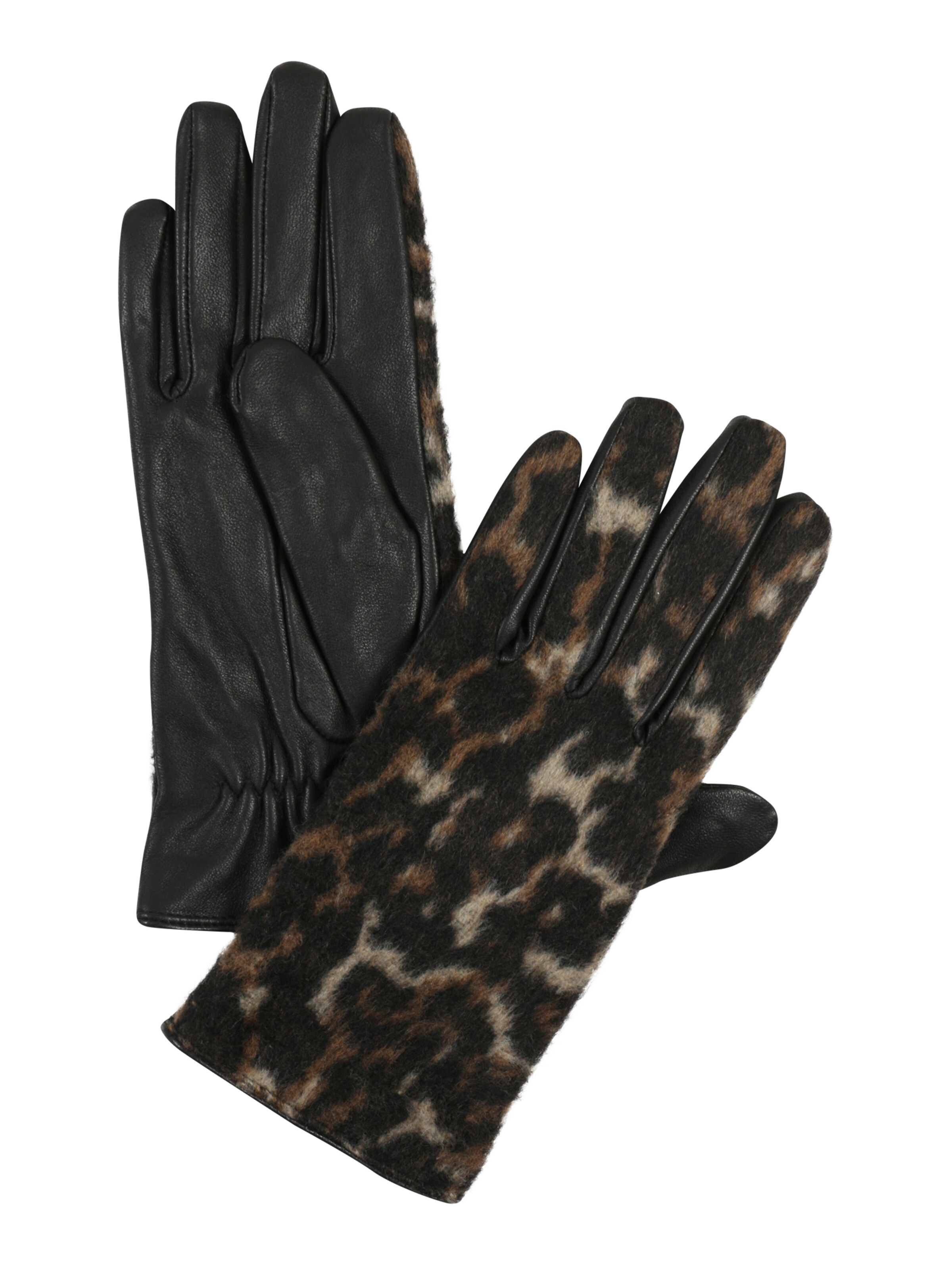 PIECES - Vingerhandschoenen 'PCHAILO LEO LEATHER GLOVES' in de kleur Beige