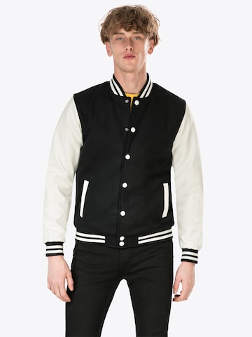 Urban Classics Демисезонная куртка 'Oldschool' в Черный: спереди