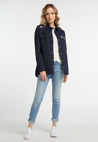 DREIMASTER Between-Season Jacket in Blue: front