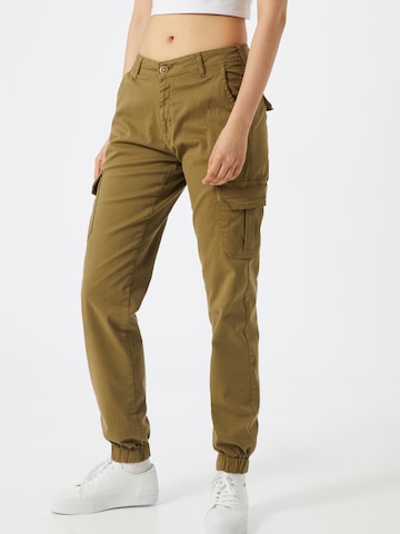 Urban Classics - Tapered Calças cargo em verde: frente
