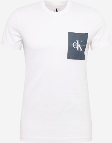 T-Shirt Calvin Klein Jeans en blanc : devant