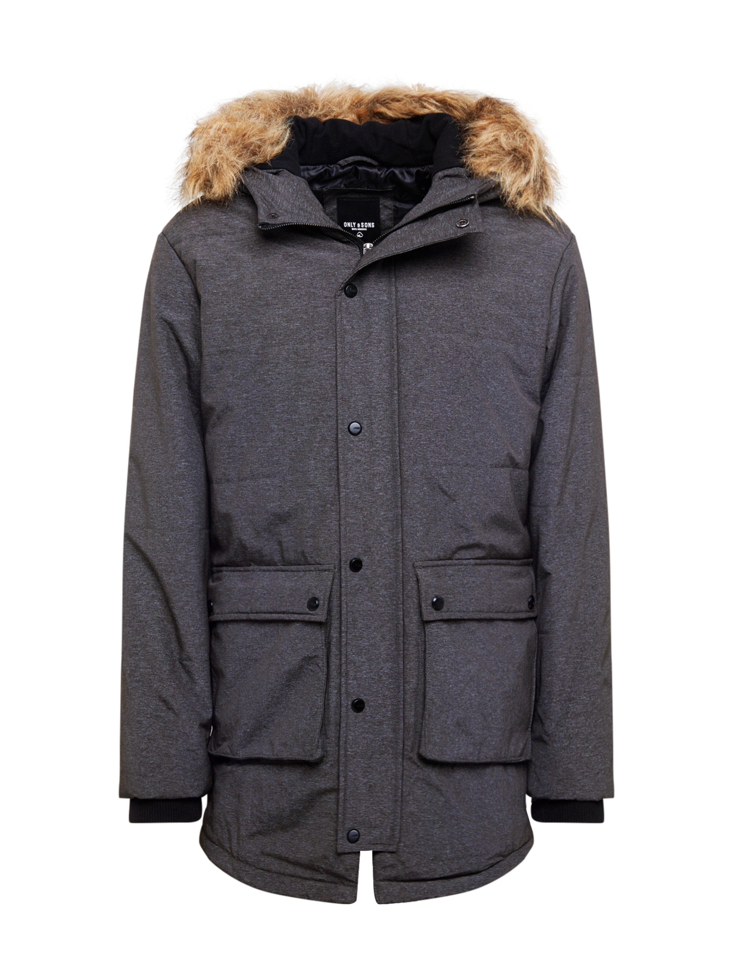 Only & Sons - Winterparka 'onsTRAVIS WP PARKA OTW' in de kleur Donkergrijs