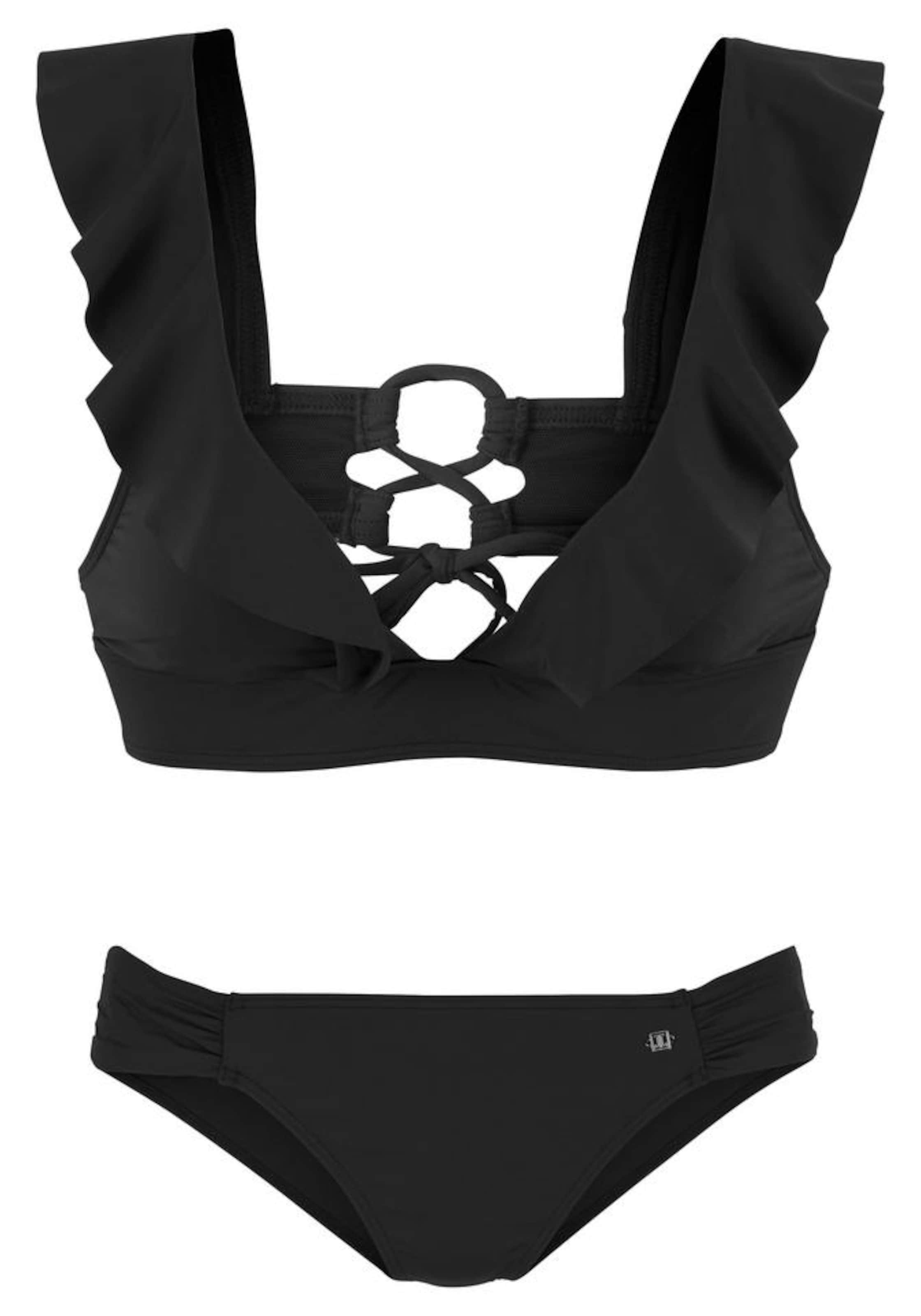JETTE Triangle Bikini in Black: front