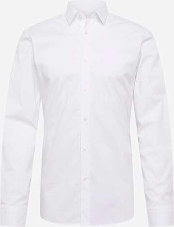 HUGO Slim fit Button Up Shirt 'Elisha 02' in White: front