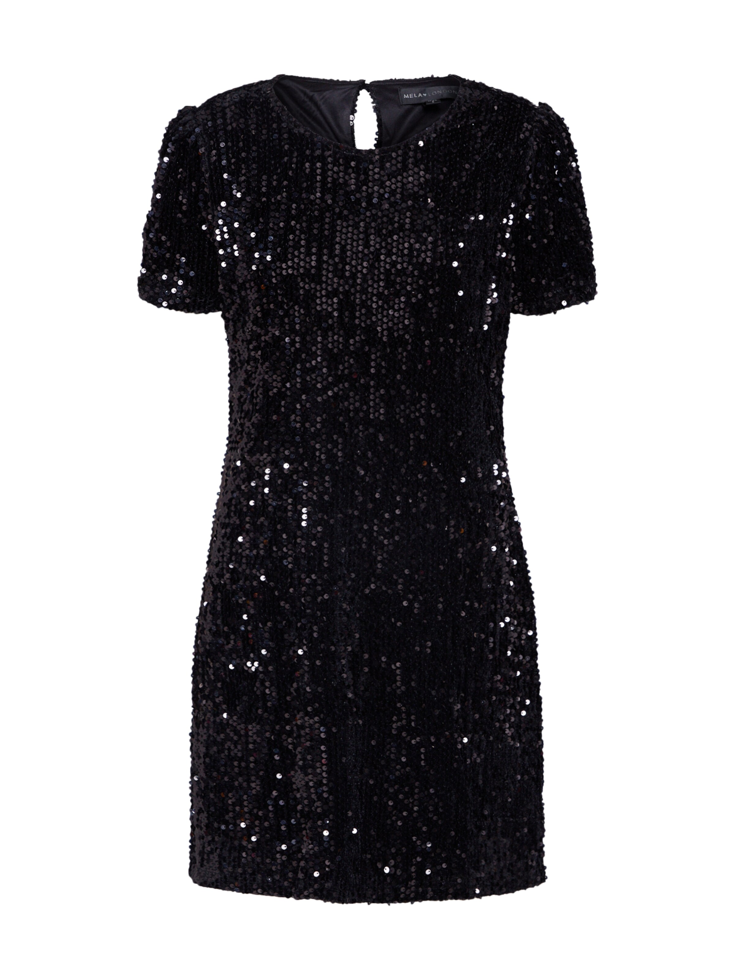 Mela London - Cocktailjurk 'SEQUIN SHIFT DRESS' in de kleur Zwart