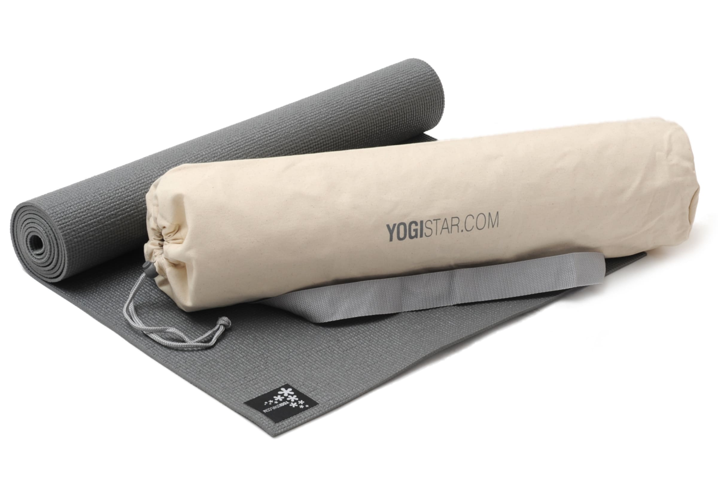 YOGISTAR.COM Yoga-set Starter Edition in Grau: Vorderseite