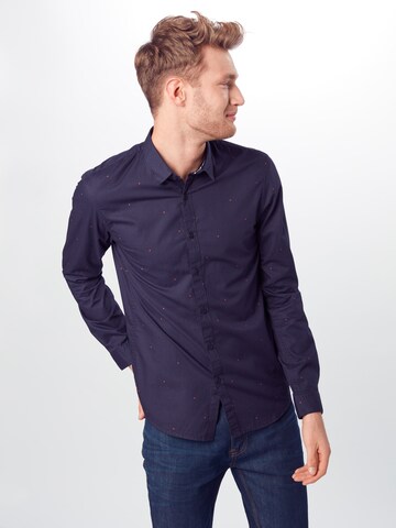 TOM TAILOR DENIM Slim fit Overhemd in Blauw: voorkant