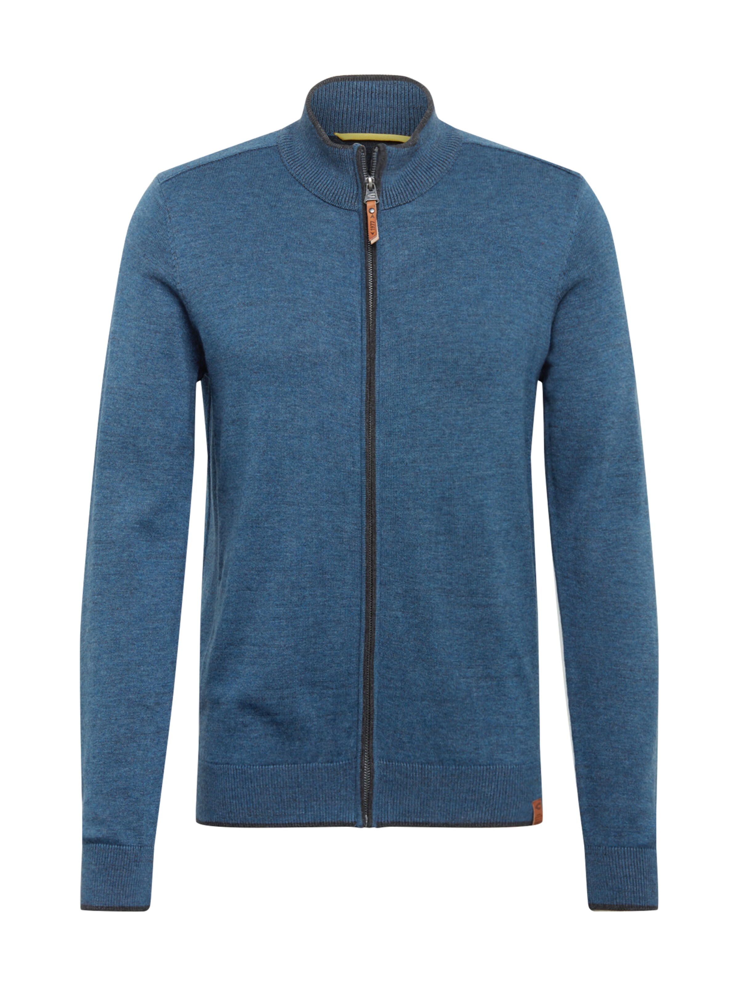 CAMEL ACTIVE - Gebreid vest 'jacket plated basic' in de kleur Smoky blue