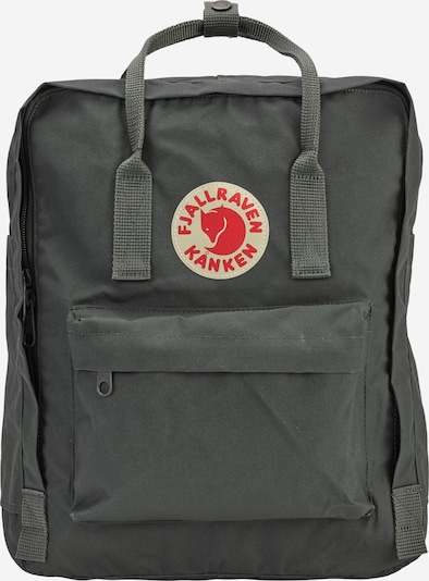 Fjällräven Rucksack 'Kånken' in creme / dunkelgrün / feuerrot, Produktansicht