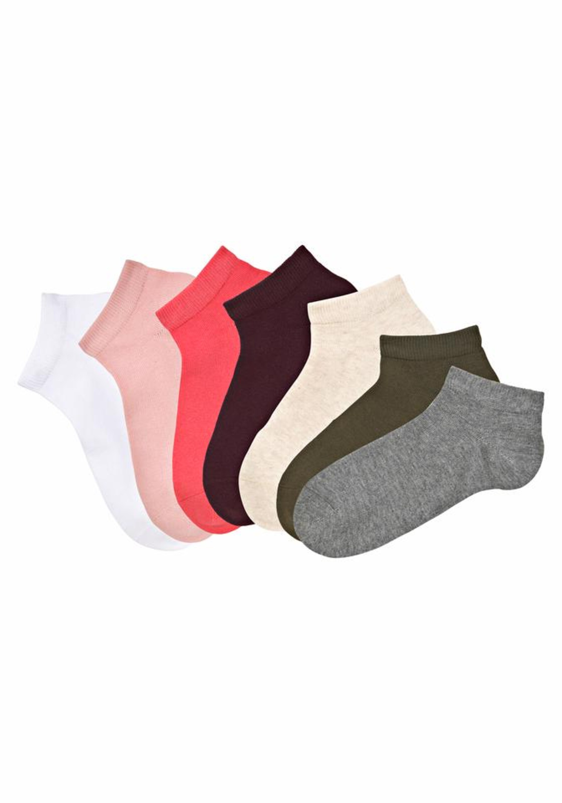 GO IN - Füßlinge ganz uni (8 Paar) in mischfarben