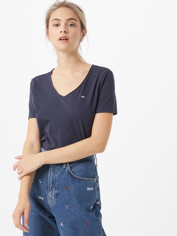 T-shirt Tommy Jeans en bleu : devant