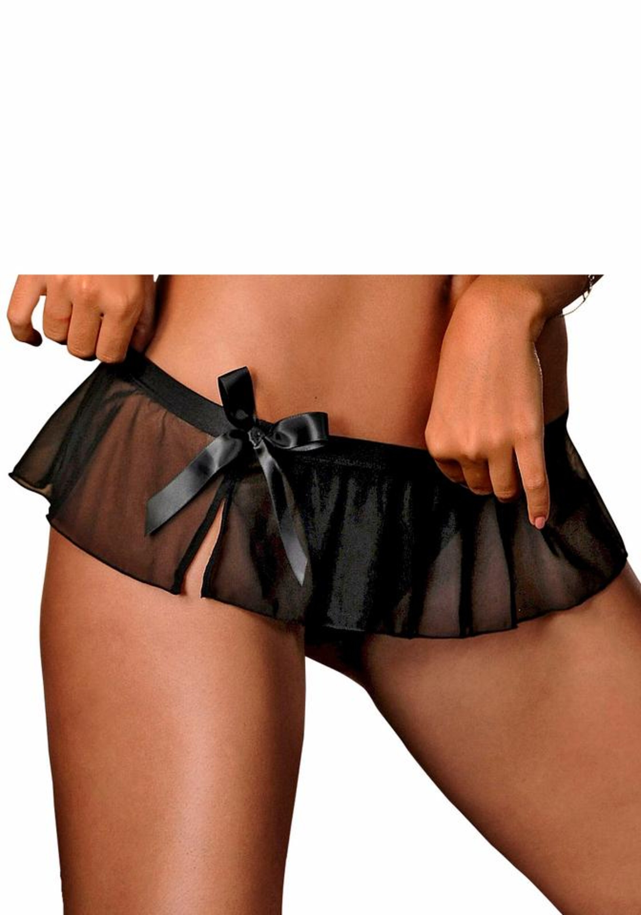 LASCANA Petite Fleur Gold String ouvert in Schwarz